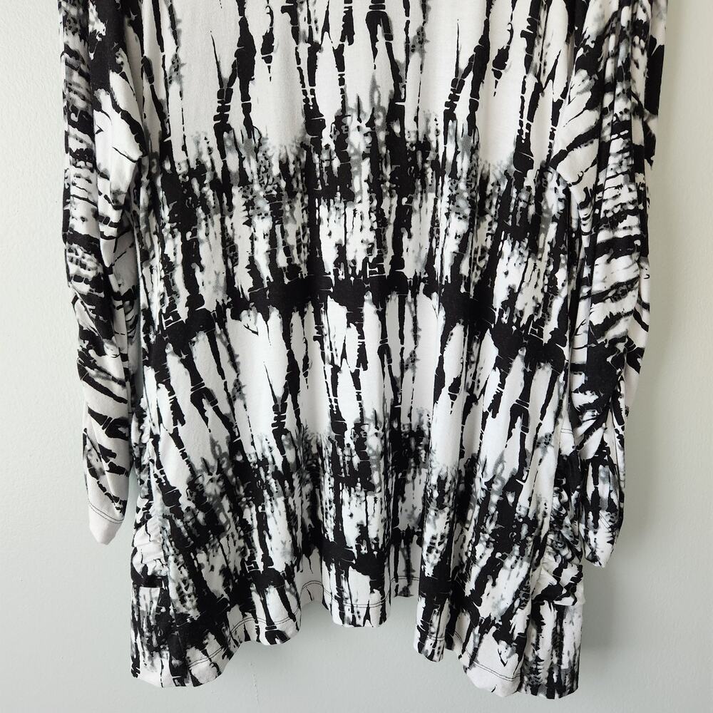 Alberto Makali Cardigan Women's L Black White Black Abstract Beaded Whimsigoth - Picture 9 of 15